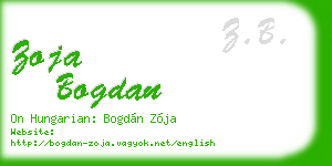 zoja bogdan business card